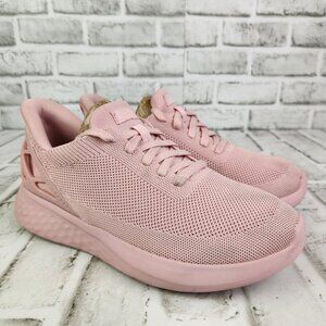 Kizik Athens Women's Size 8 Wide Pink Lace Up Hands Free Slip Knit Sneaker Shoes